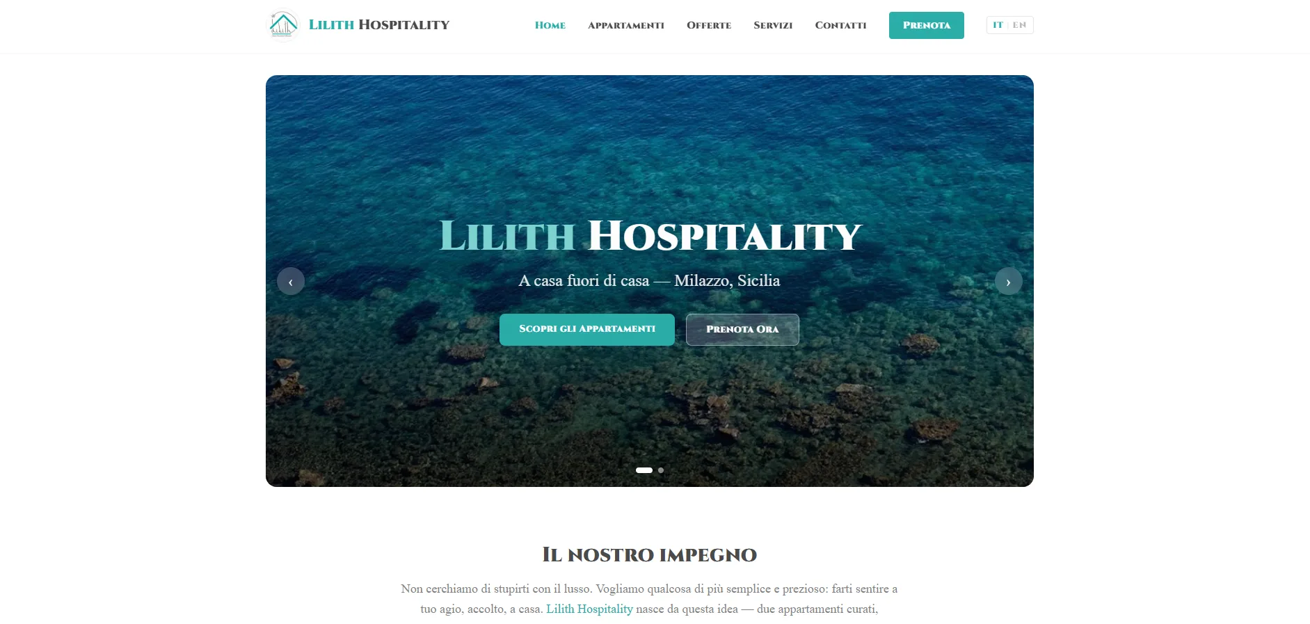 Non cerchiamo di stupirti con il lusso. Vogliamo qualcosa di più semplice e prezioso: farti sentire a tuo agio, accolto, a casa. Lilith Hospitality nasce da questa idea — due appartamenti curati, confortevoli e familiari, dove ogni dettaglio è pensato per il tuo benessere.